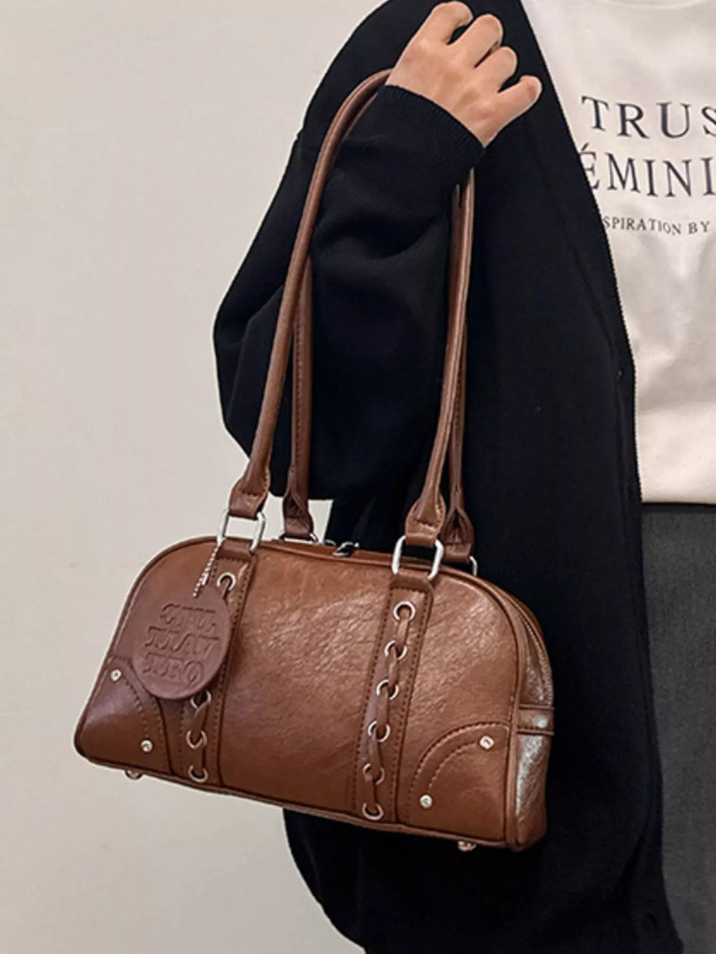 Vintage Style Leather Shoulder Bag
