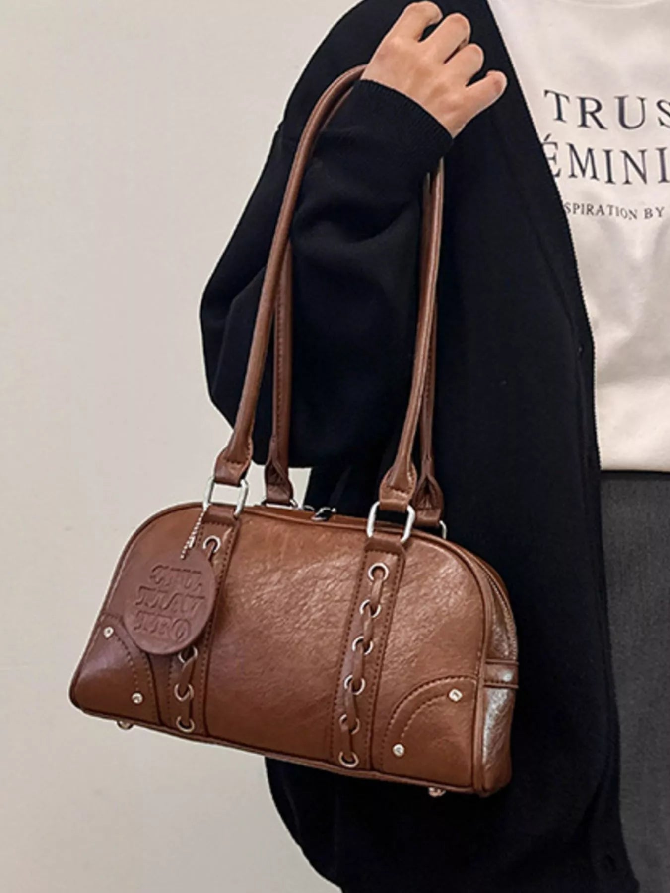 Vintage Style Leather Shoulder Bag