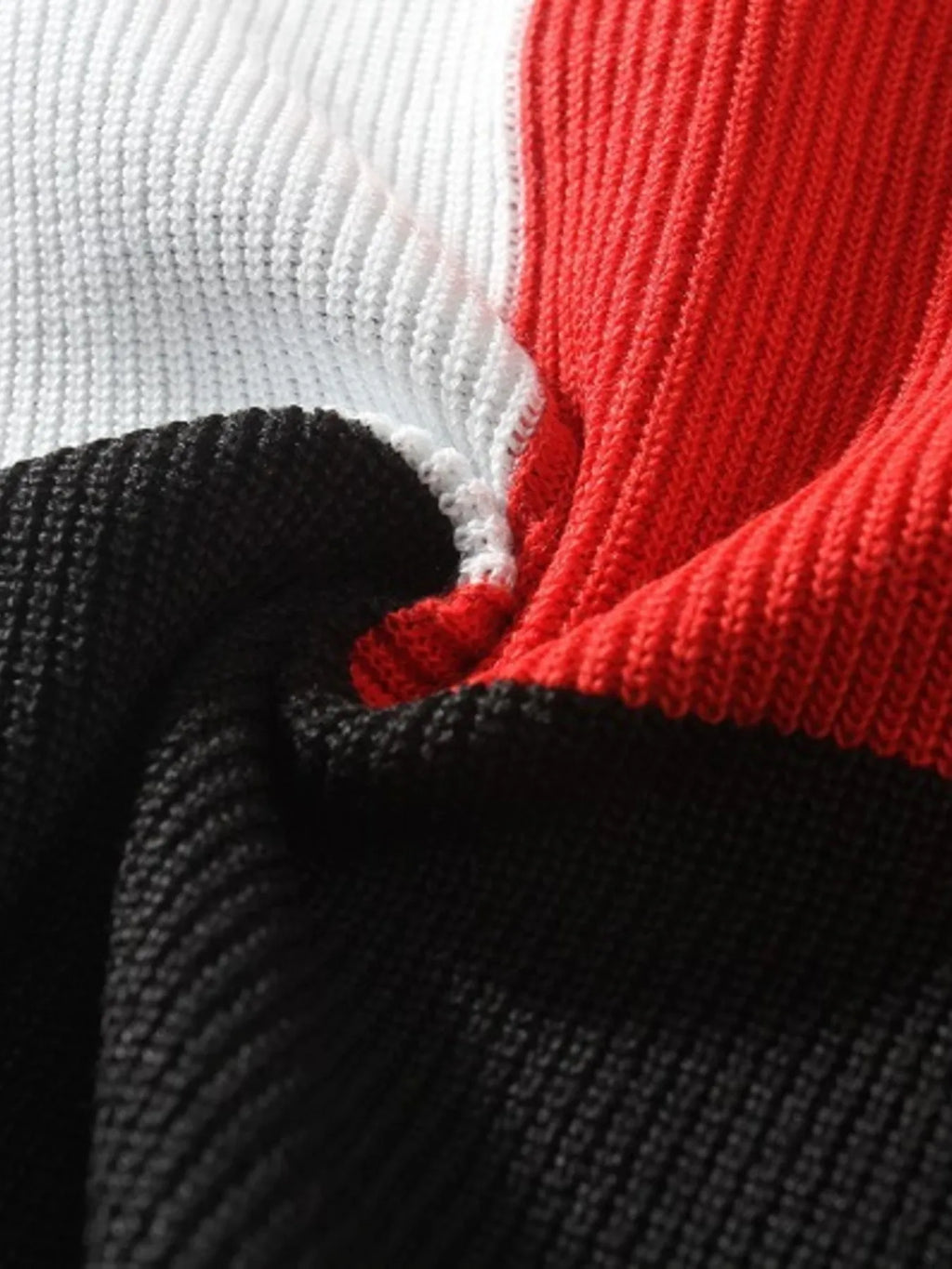Men's Plus Size Color Block Round Neck Sweater