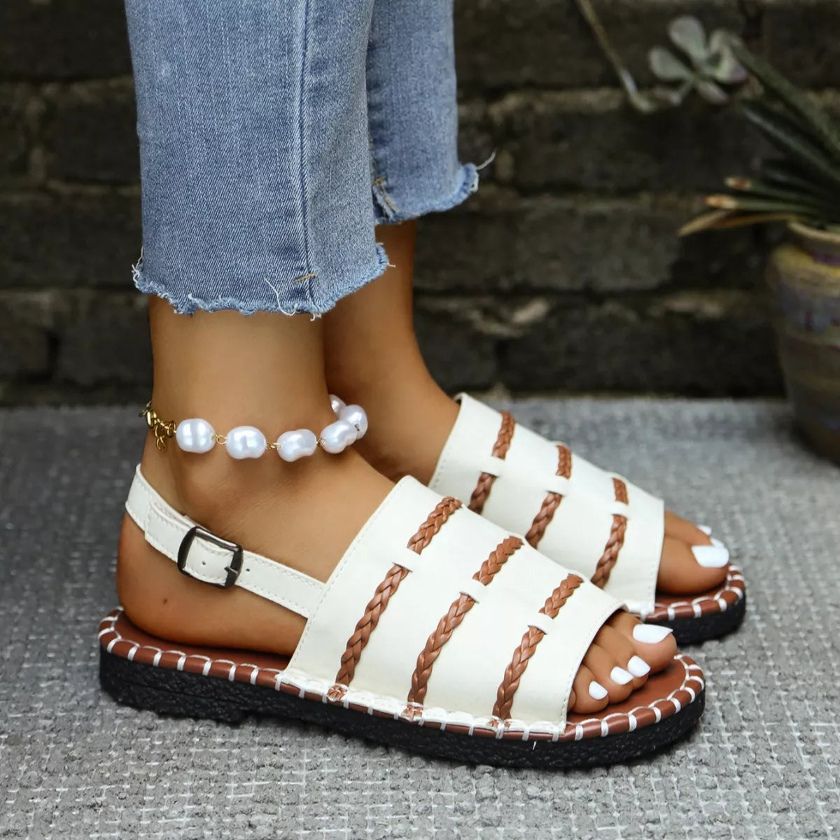 Open Toe Buckle Sandals