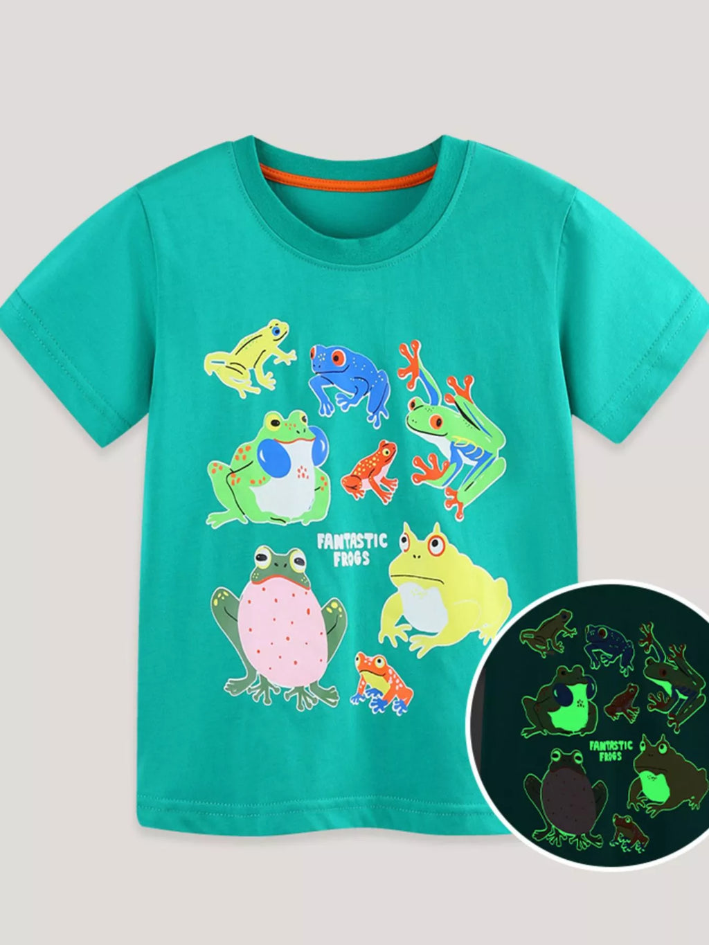 Children's Frog Print Short Sleeve T-Shirt