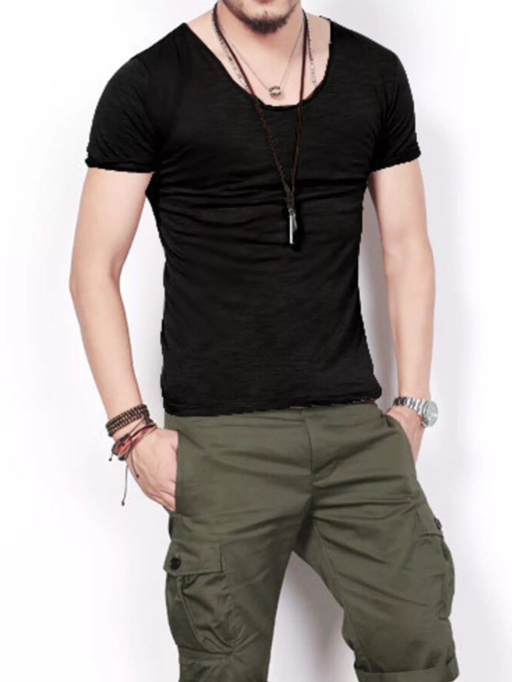 Men's Casual Solid Color Short Sleeve T-Shirt