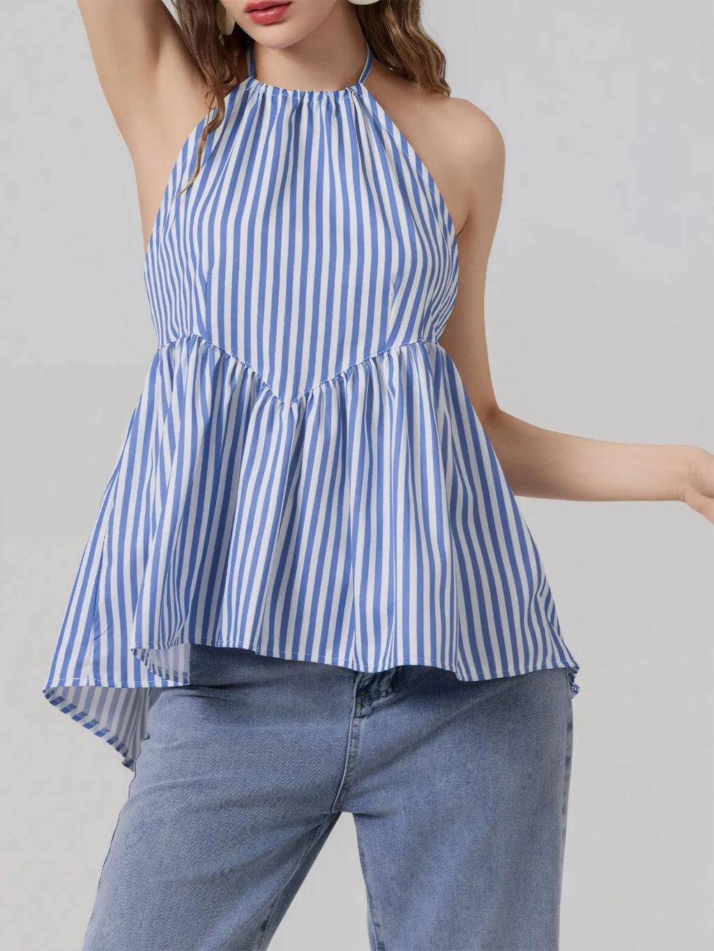 Striped Halter Neck Cami