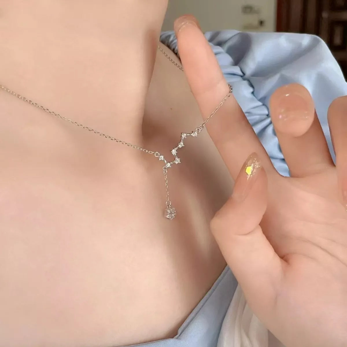 925 Sterling Silver Zircon Star Necklace