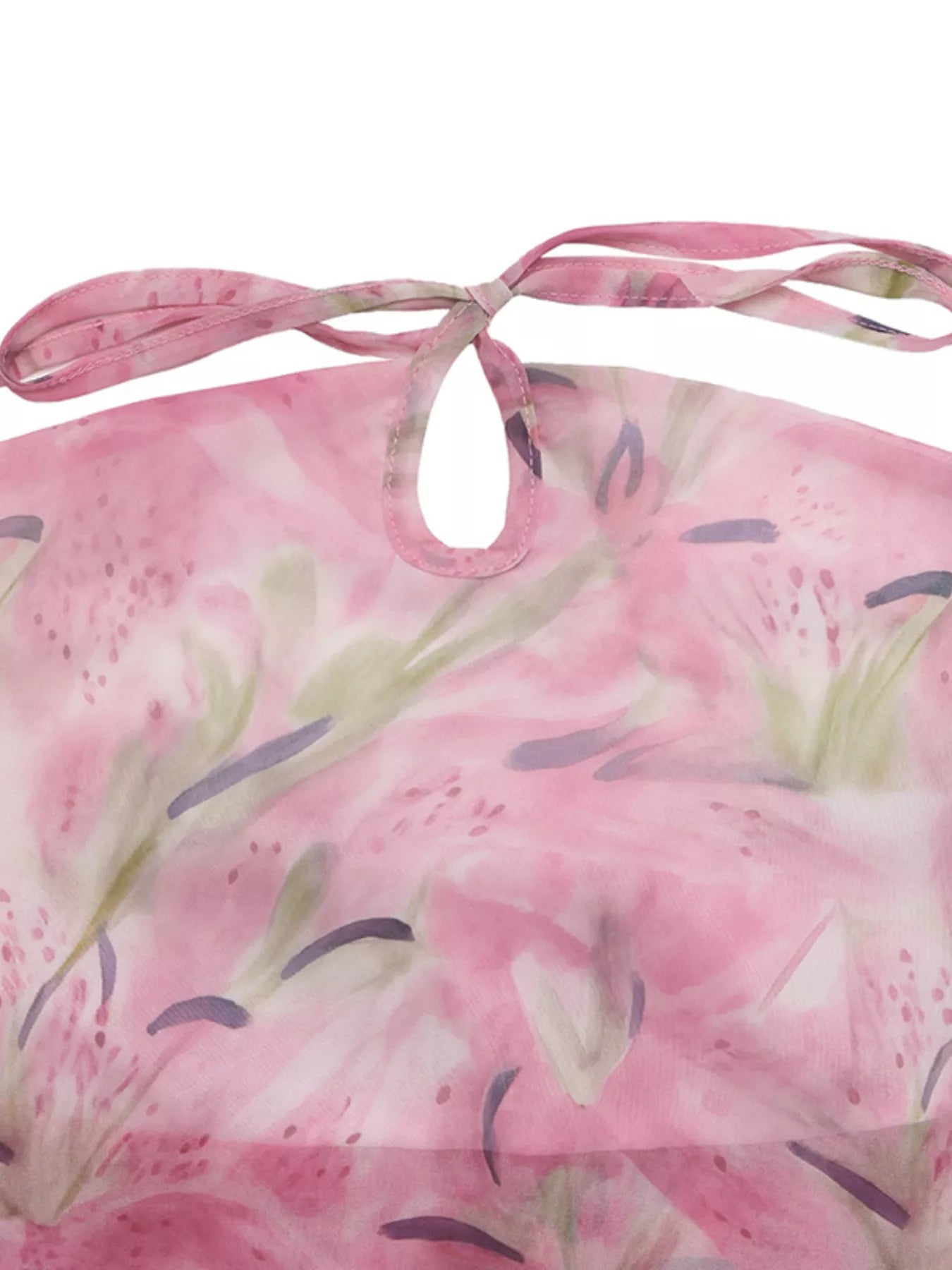 Floral Print Halter Neck Flowy Cami