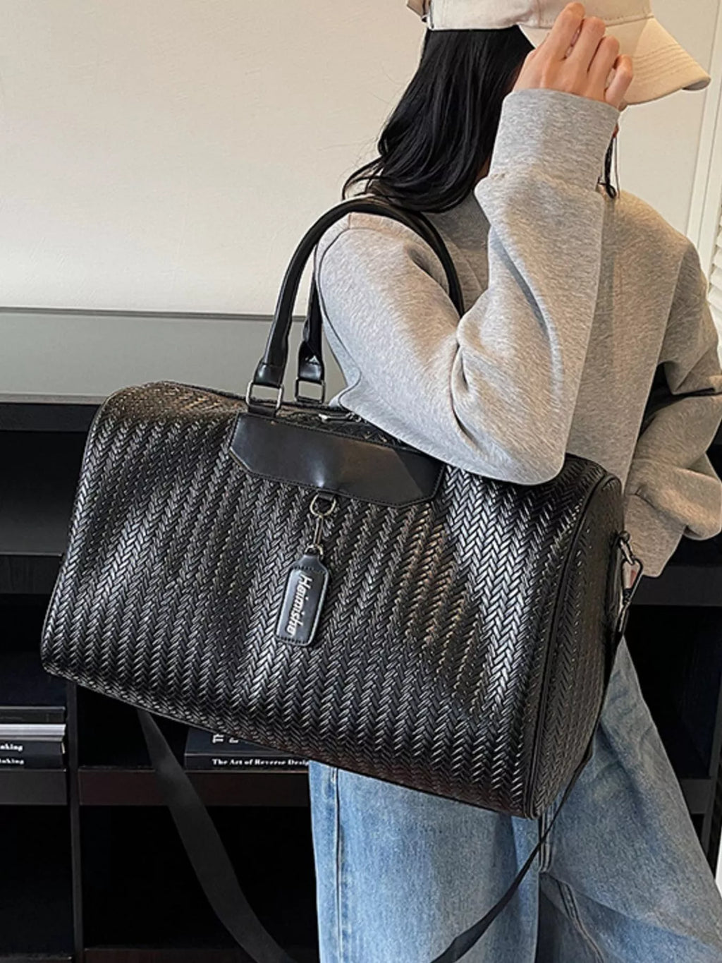 Textured Leather Travel Bag