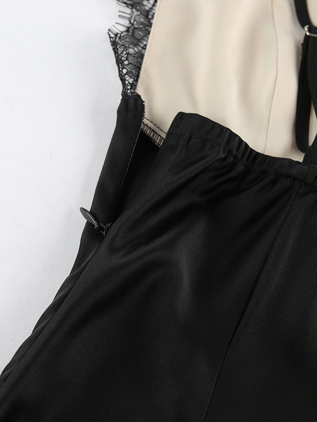 Lace Trimmed Adjustable Strap Midi Dress