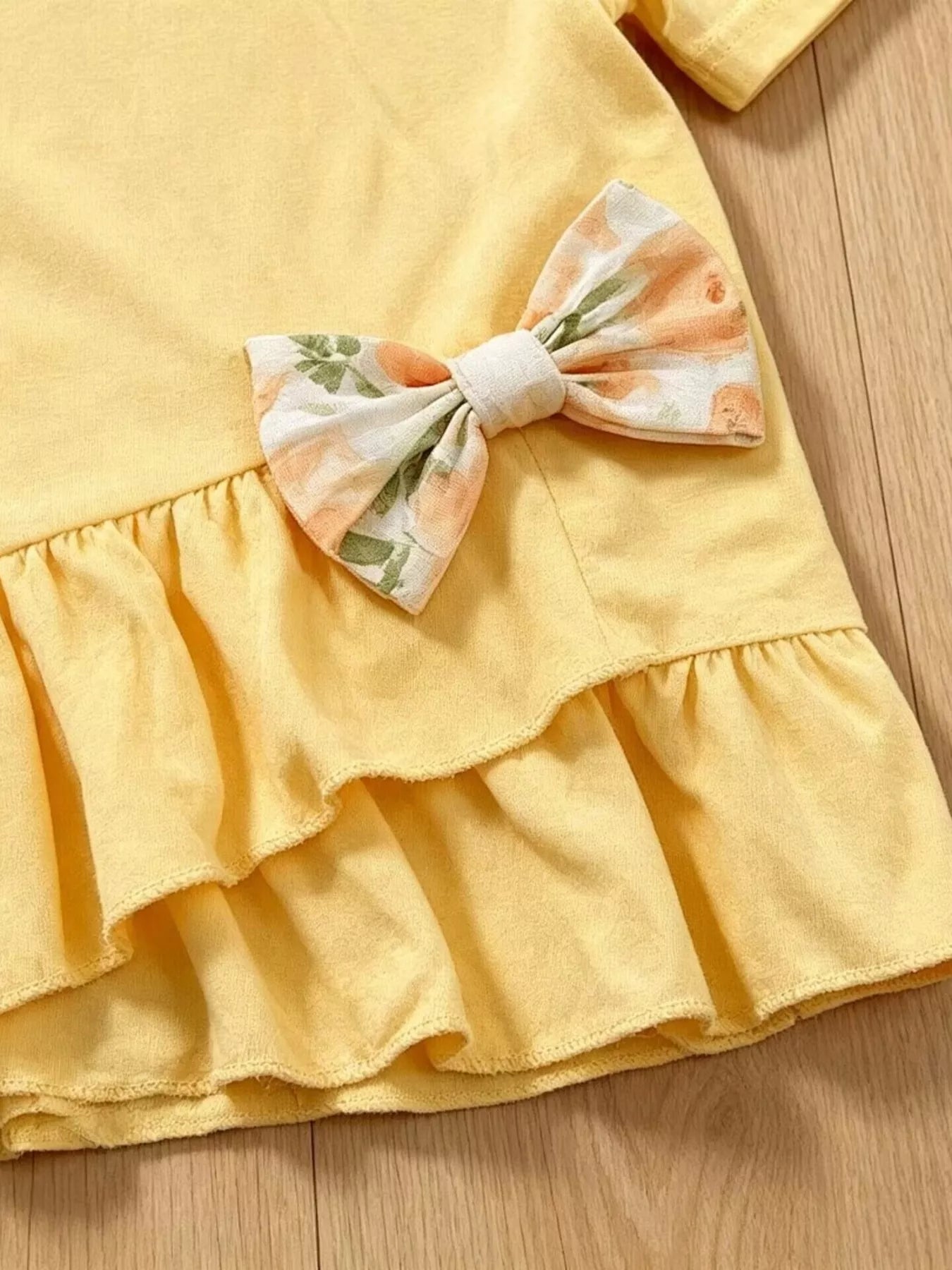 Children's Ruffle Top & Floral Print Pants Set