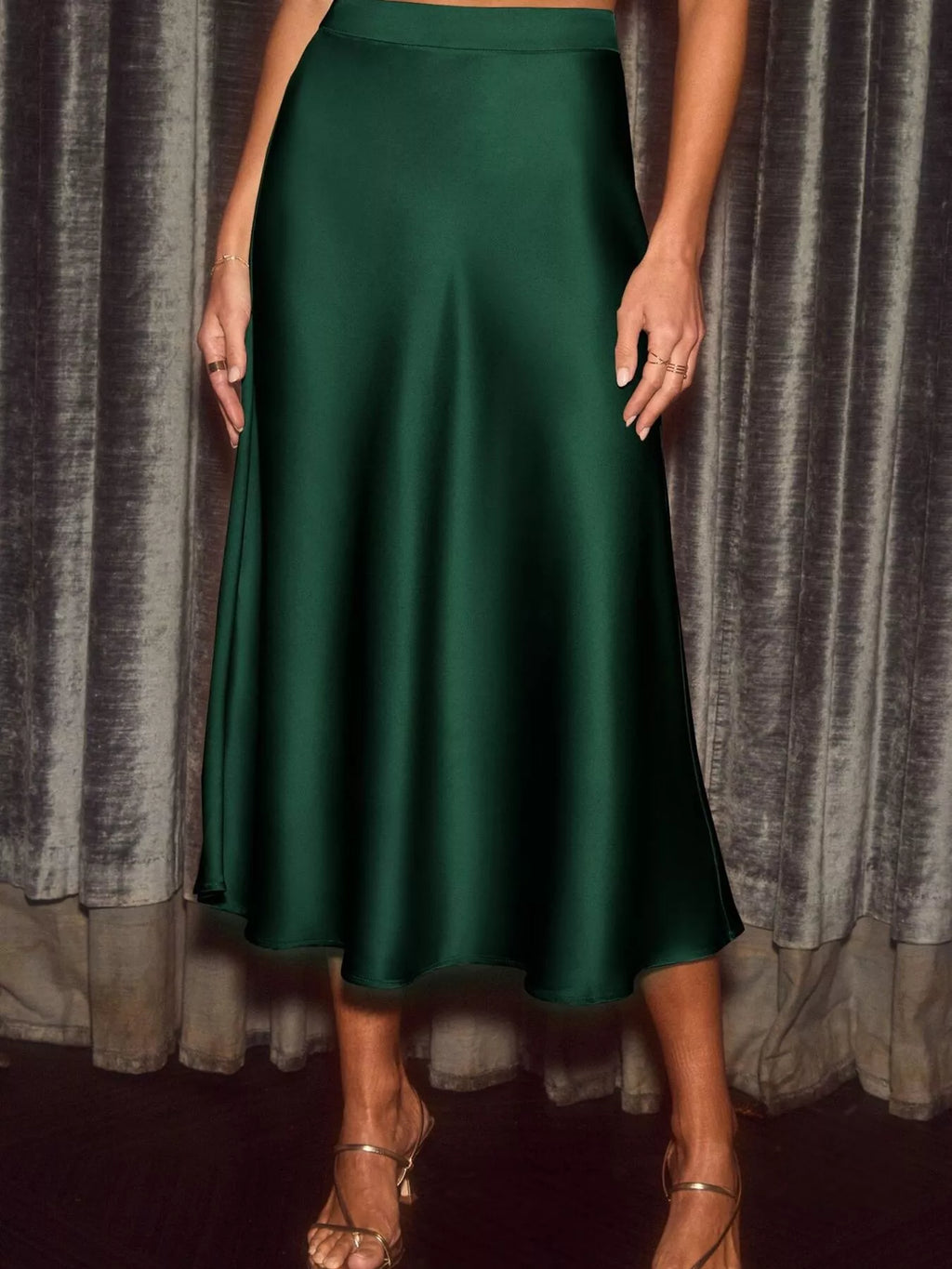 Satin Midi Skirt