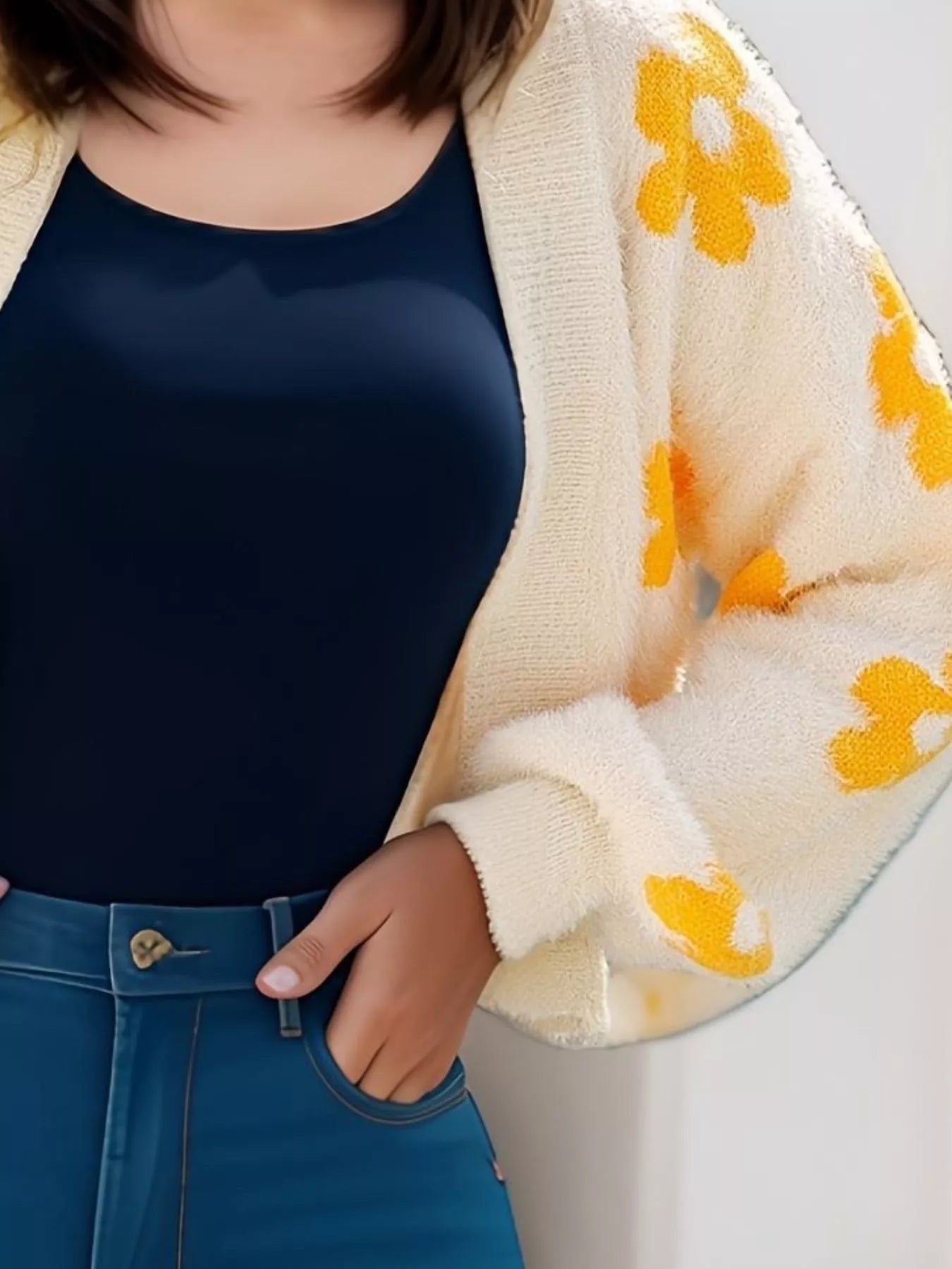 Floral Open Front Cardigan