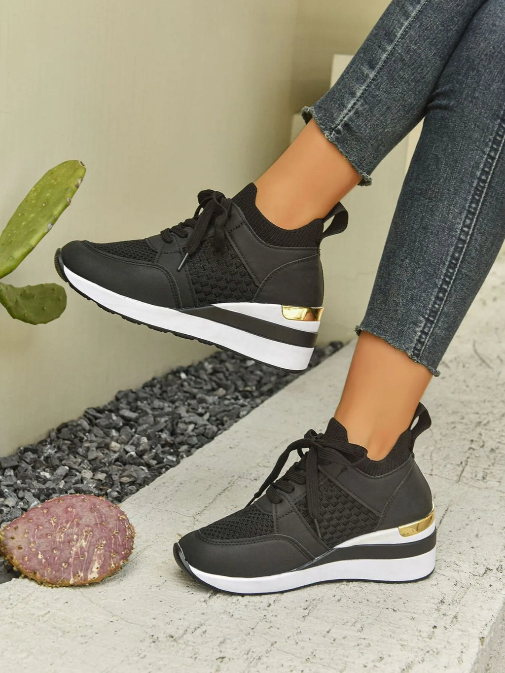 Lace Up Wedge Athletic