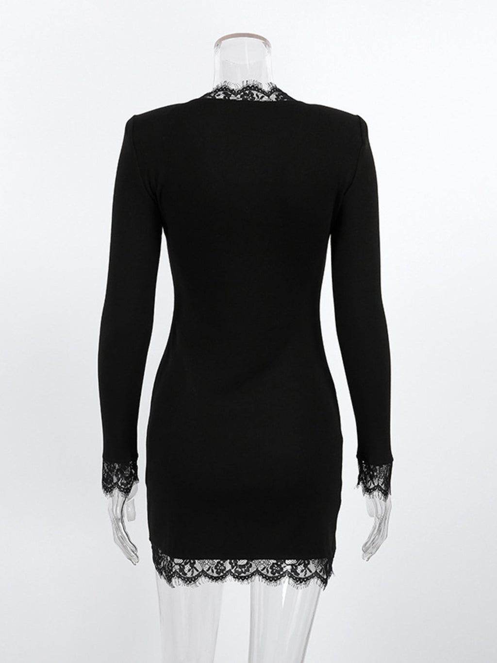Lace Trim Bodycon Mini Dress