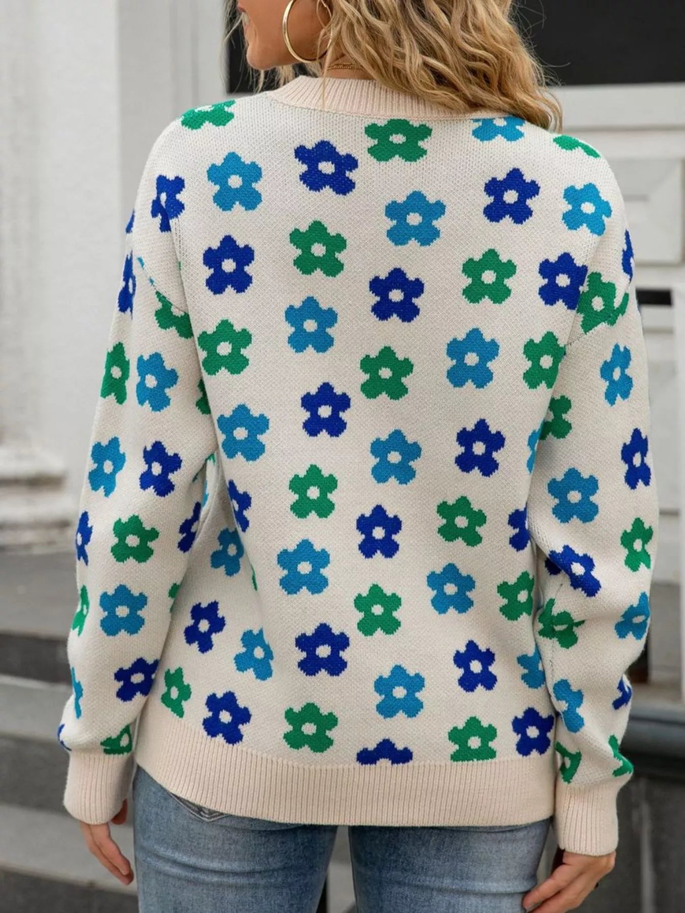 Floral Crew Neck Sweater