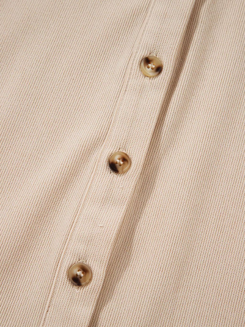 Corduroy Half Button Collared Long Sleeve Mini Dress