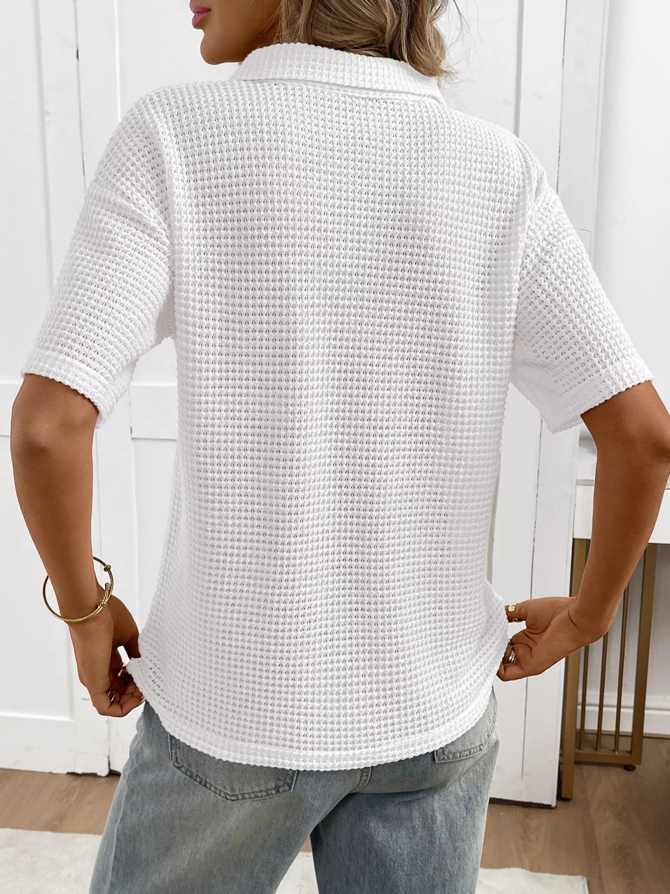 Striped Knit Short Sleeve Top