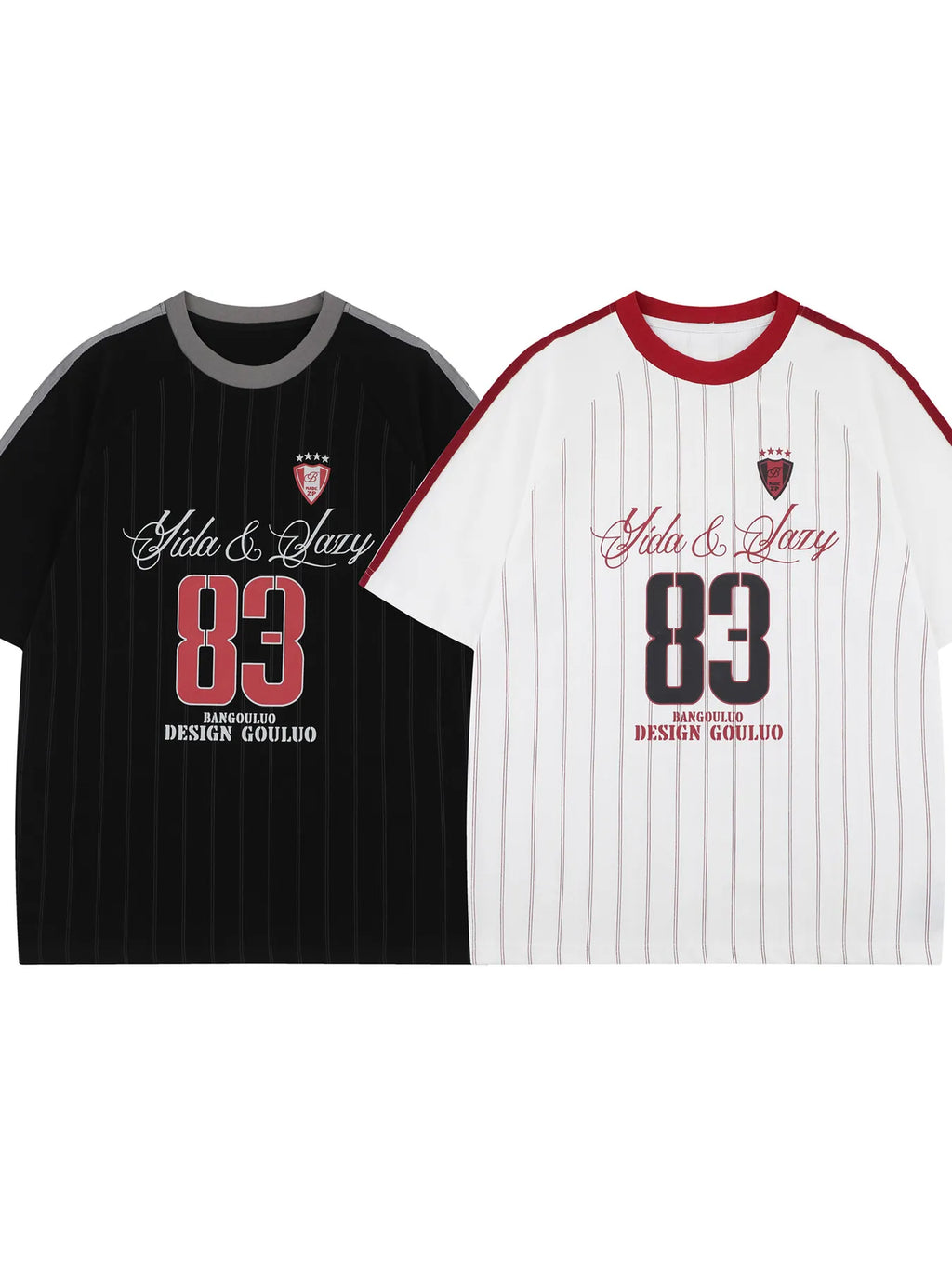 Men's Number 83 Striped Baseball T-Shirt