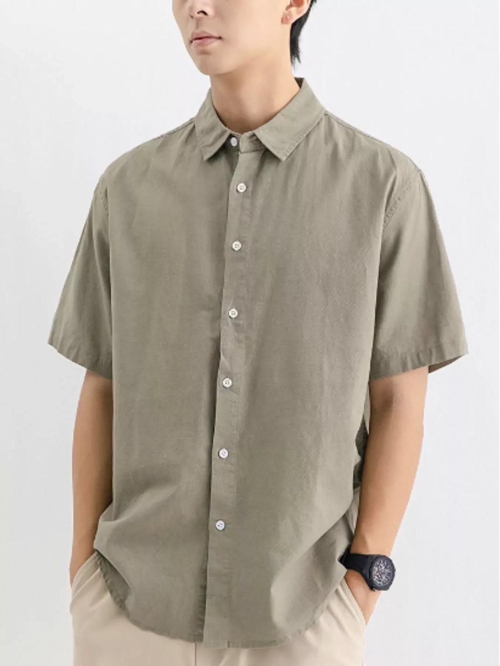 Men's Plus Size Casual Button Up Shirt