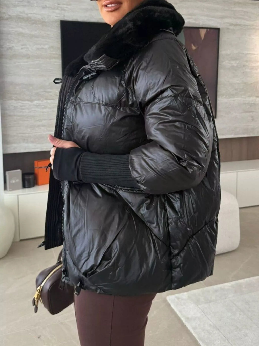 Fur Collar Padded Puffer Jacket