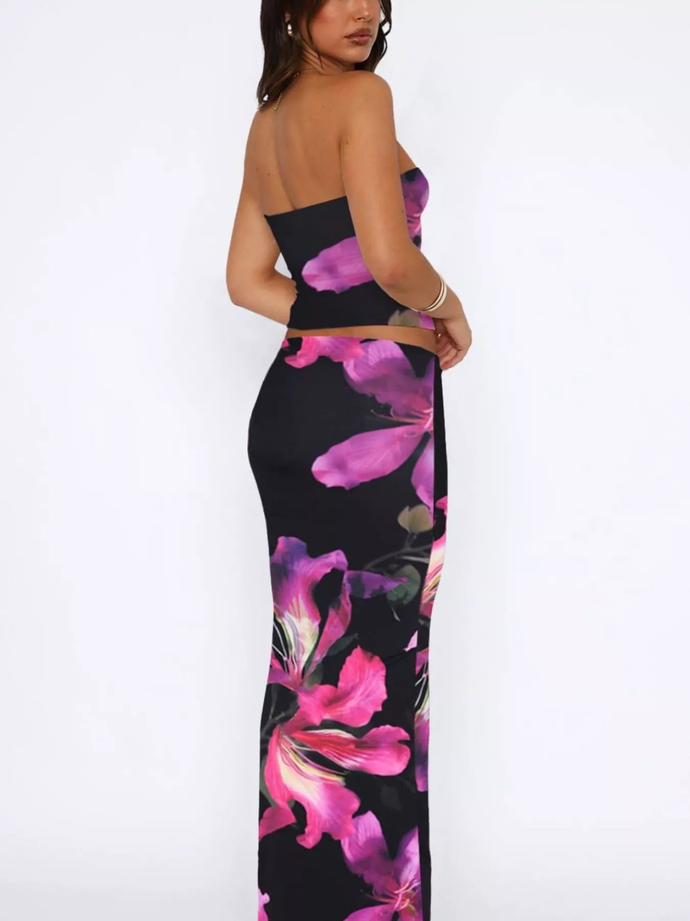 Printed Tube Top and Skirt Set