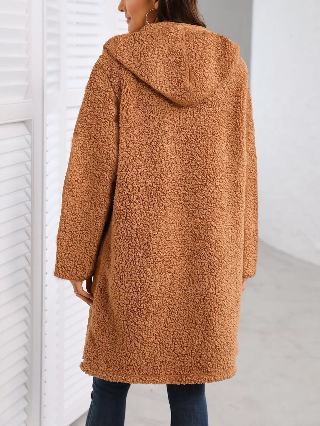 Zip Up Long Sleeve Hooded Outerwear