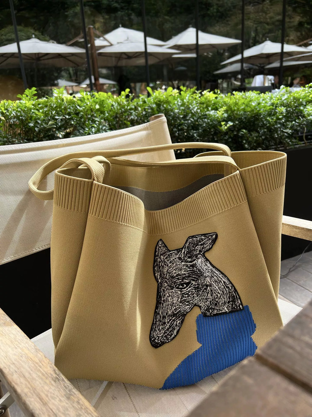 Dog Knit Shoulder Bag