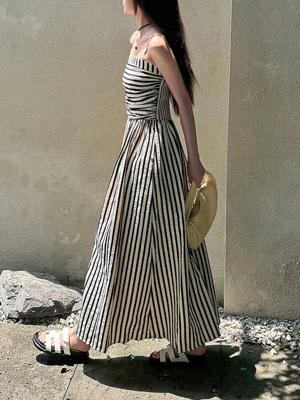 Striped Sleeveless Maxi Dress