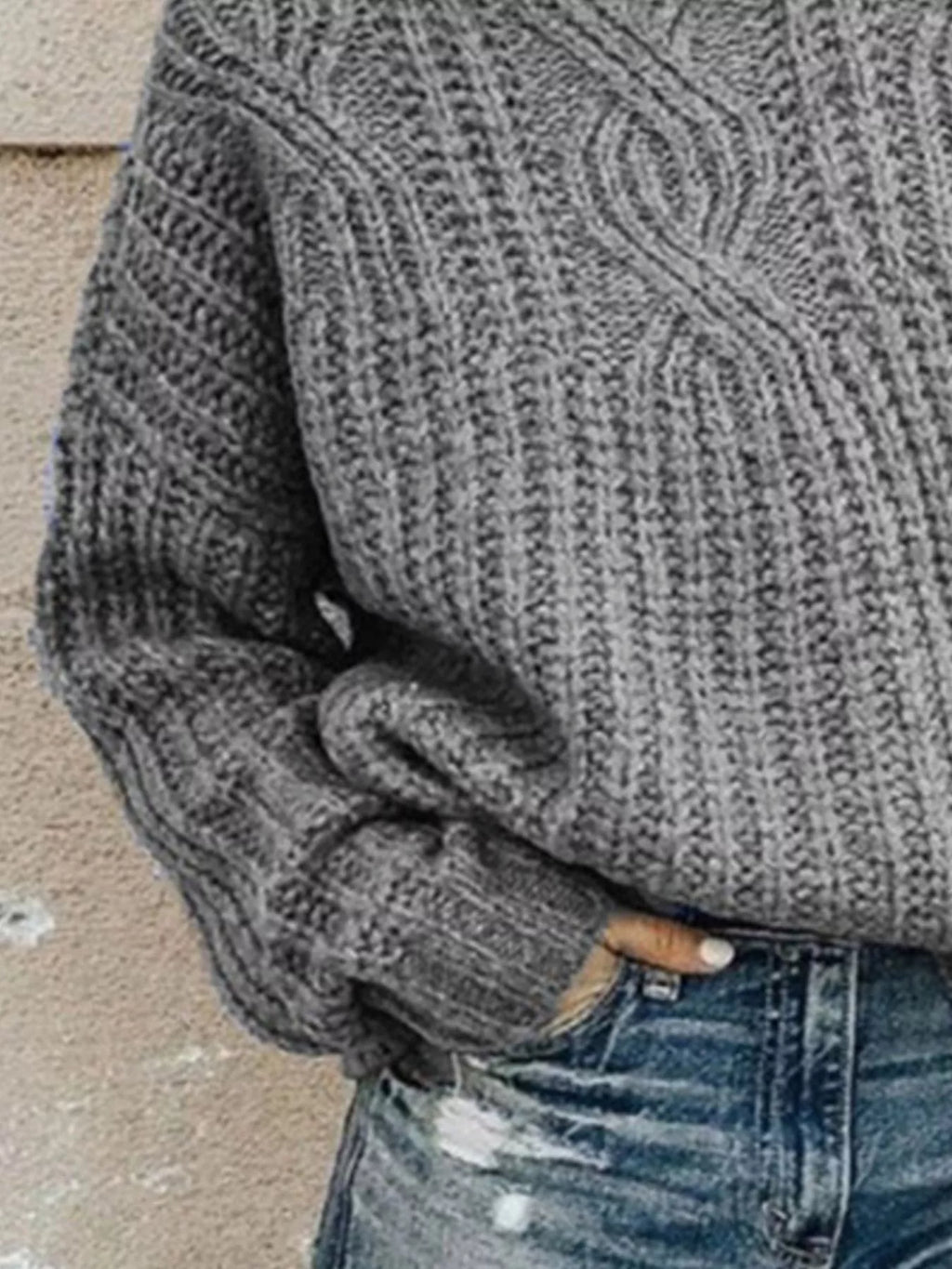 Full Size Turtleneck Long Sleeve Sweater Plus Size