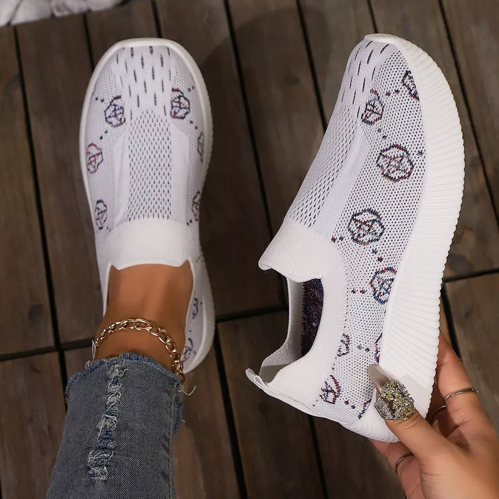 Mesh Round Toe Slip-Ons
