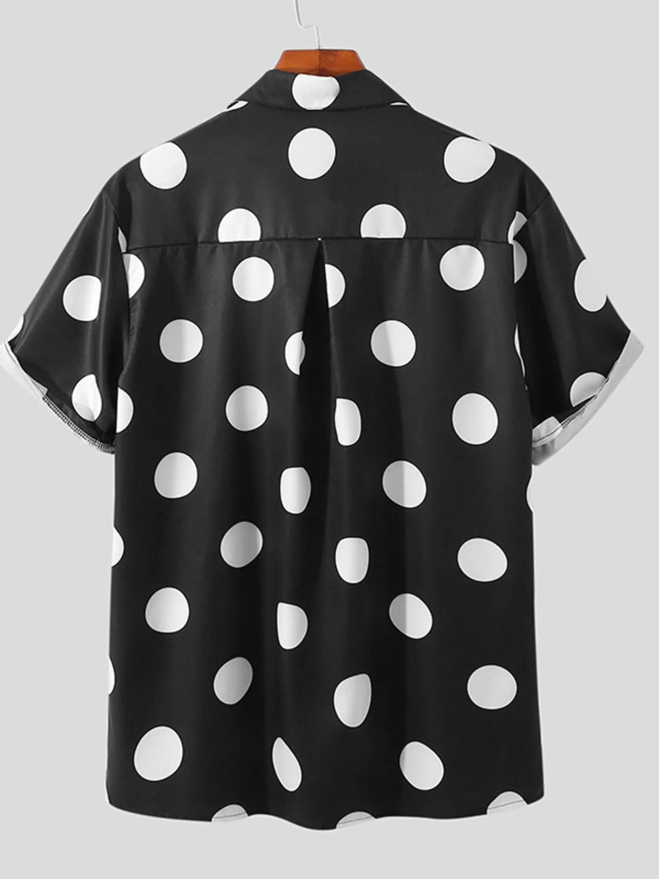 Men's Full Size Polka Dot Short Sleeve Button-Up Shirt Plus Size