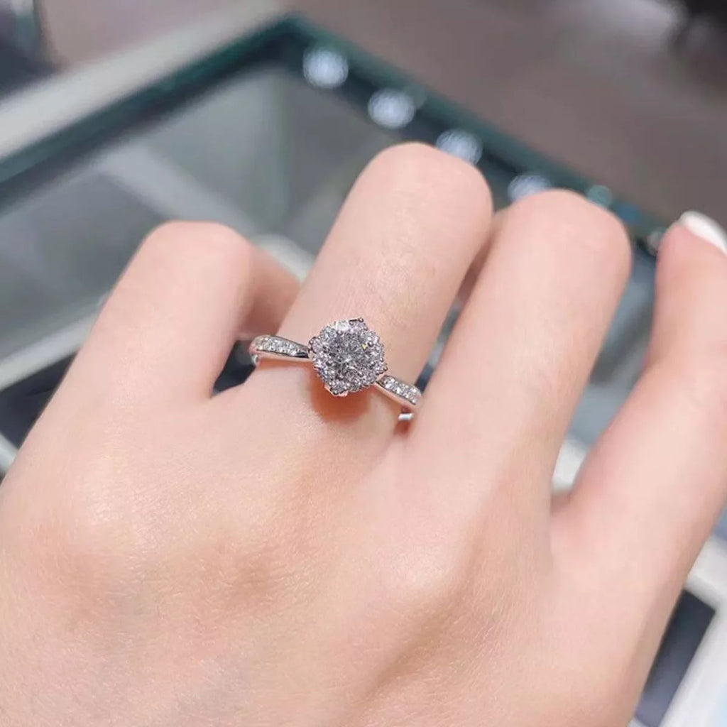 1 Carat Moissanite 925 Sterling Silver Ring