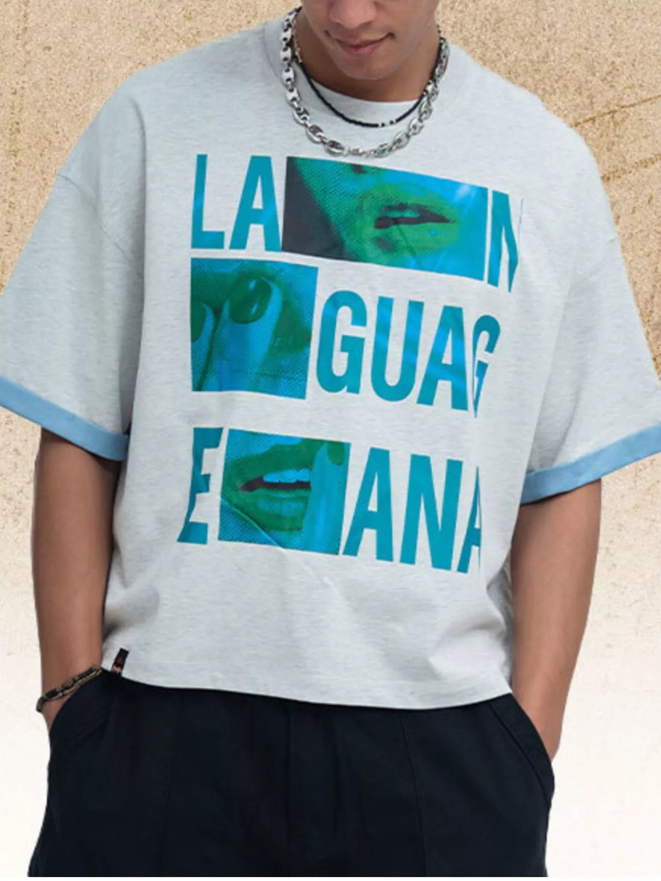 Men's Graphic Round Neck Short Sleeve Top
