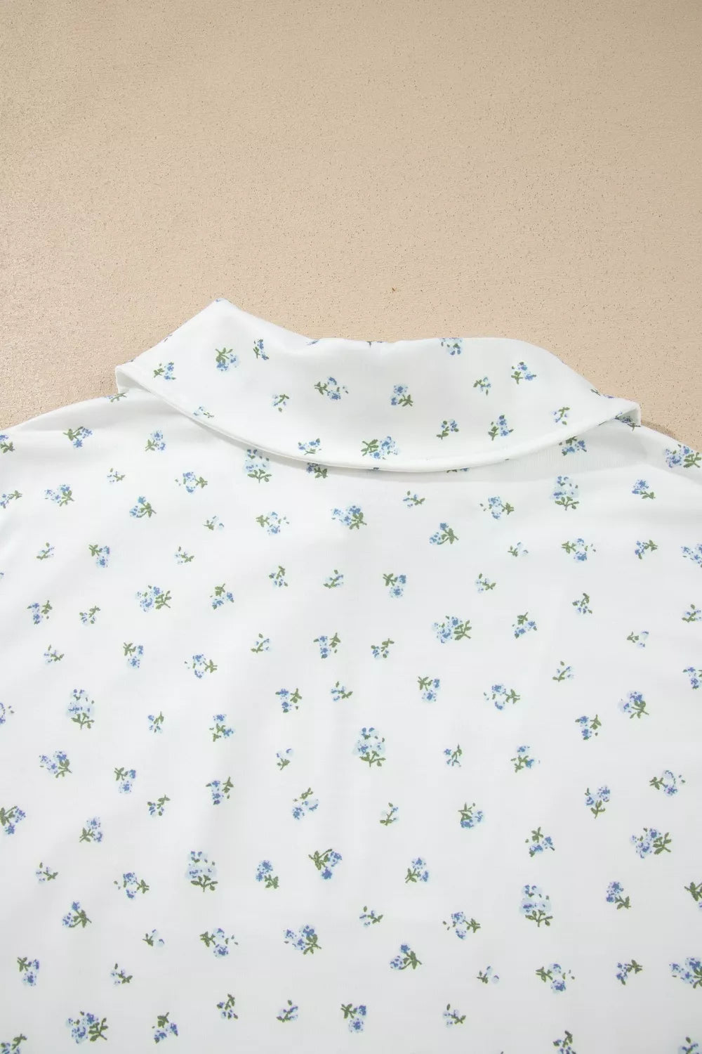 Floral Print Half Zip Top Matching Short Set