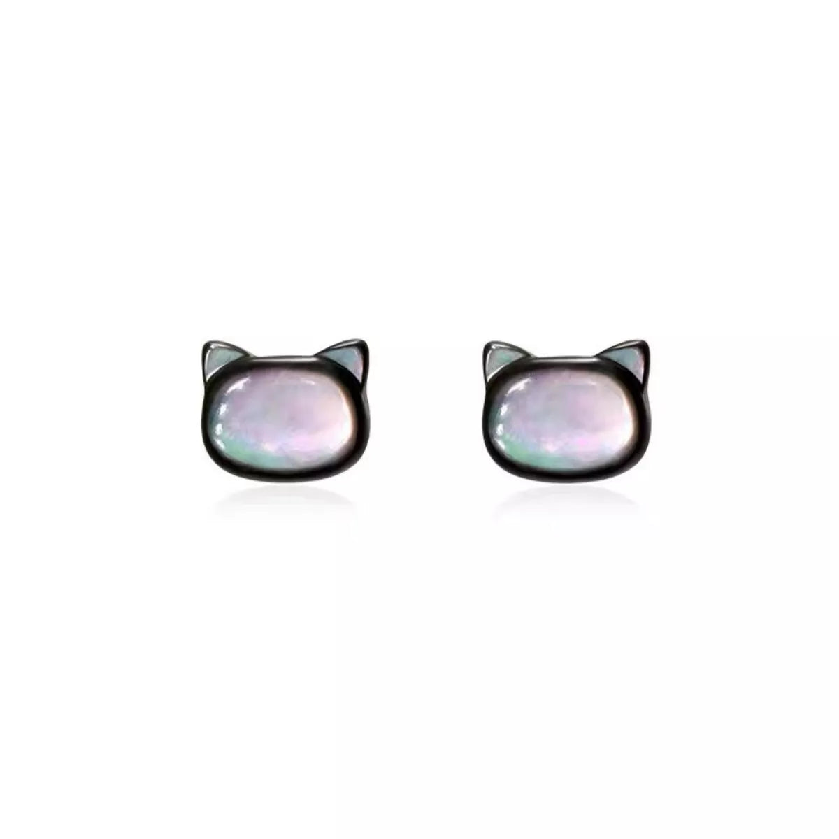 Shell Cute Cat Stud Earrings
