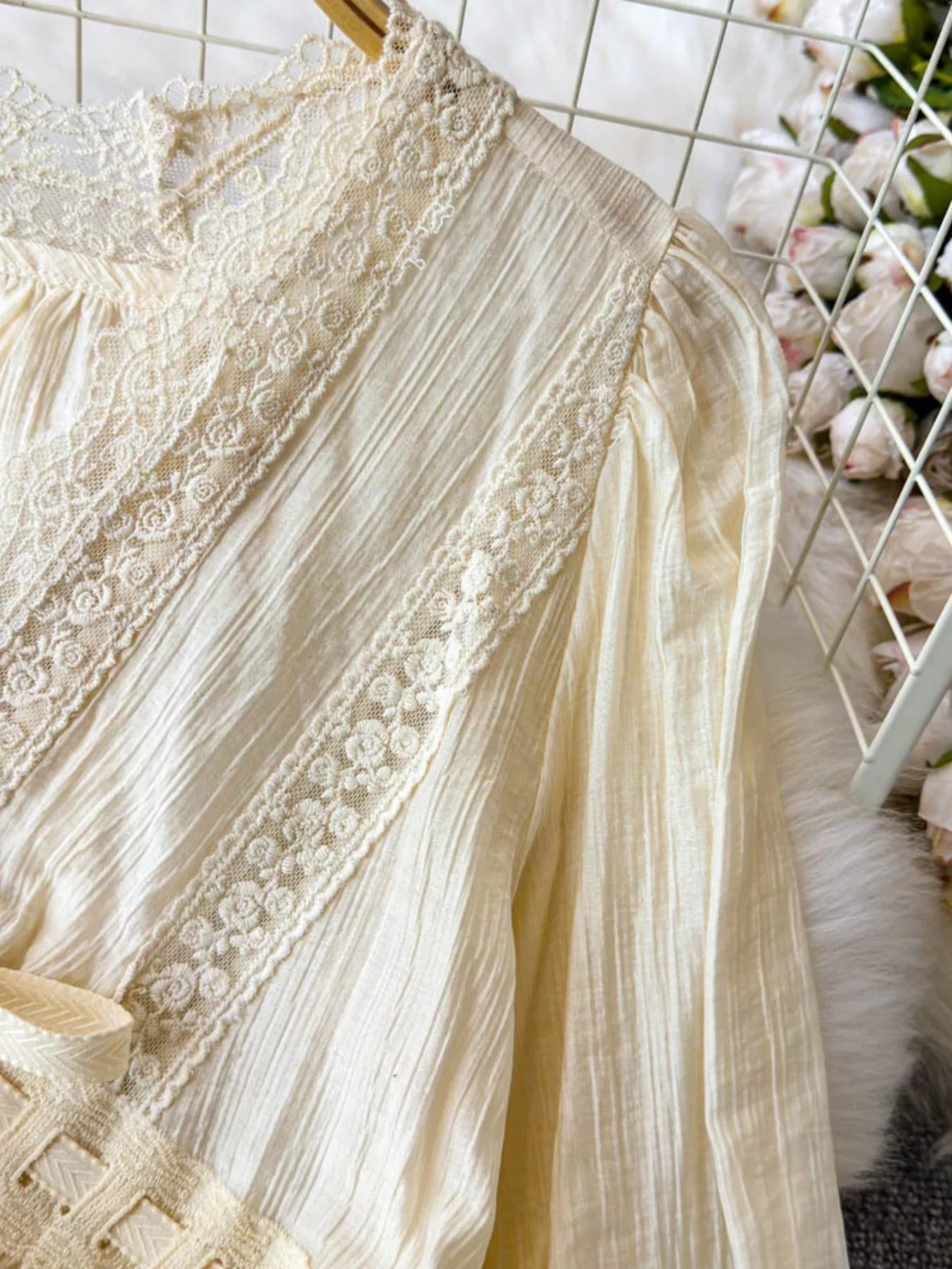 Lace Detail V-Neck Blouse