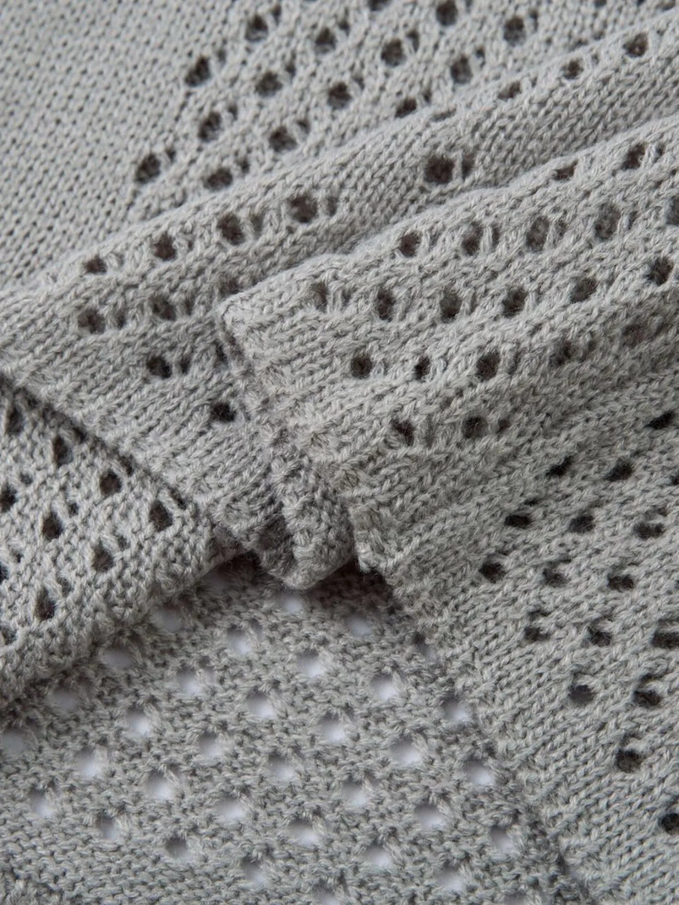 Men's Openwork Button Detail Knit Henley T-Shirt