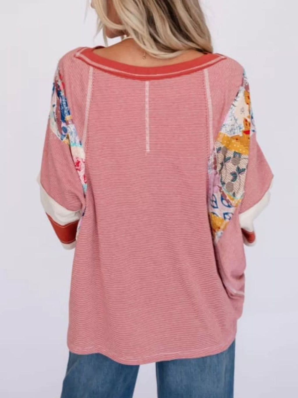 Striped Floral Long Sleeve T-Shirt