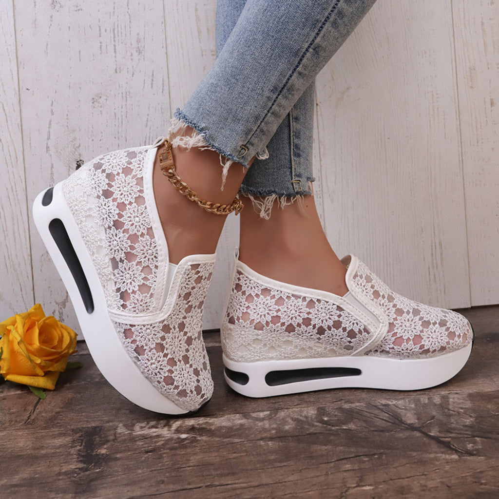 Floral Lace Breathable Slip-Ons