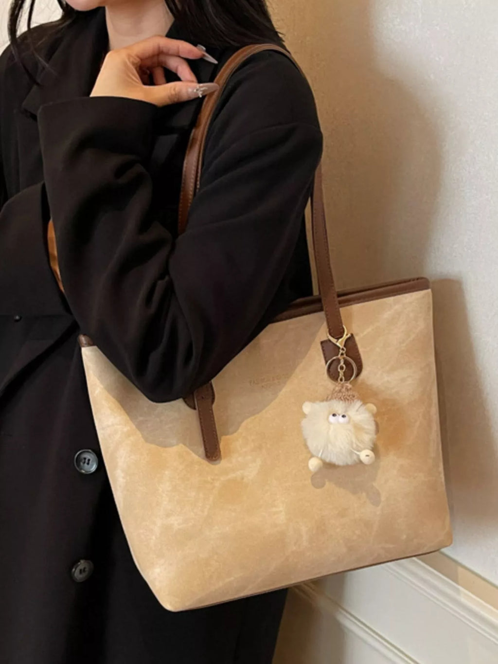 Shoulder Bag with Plush Charm