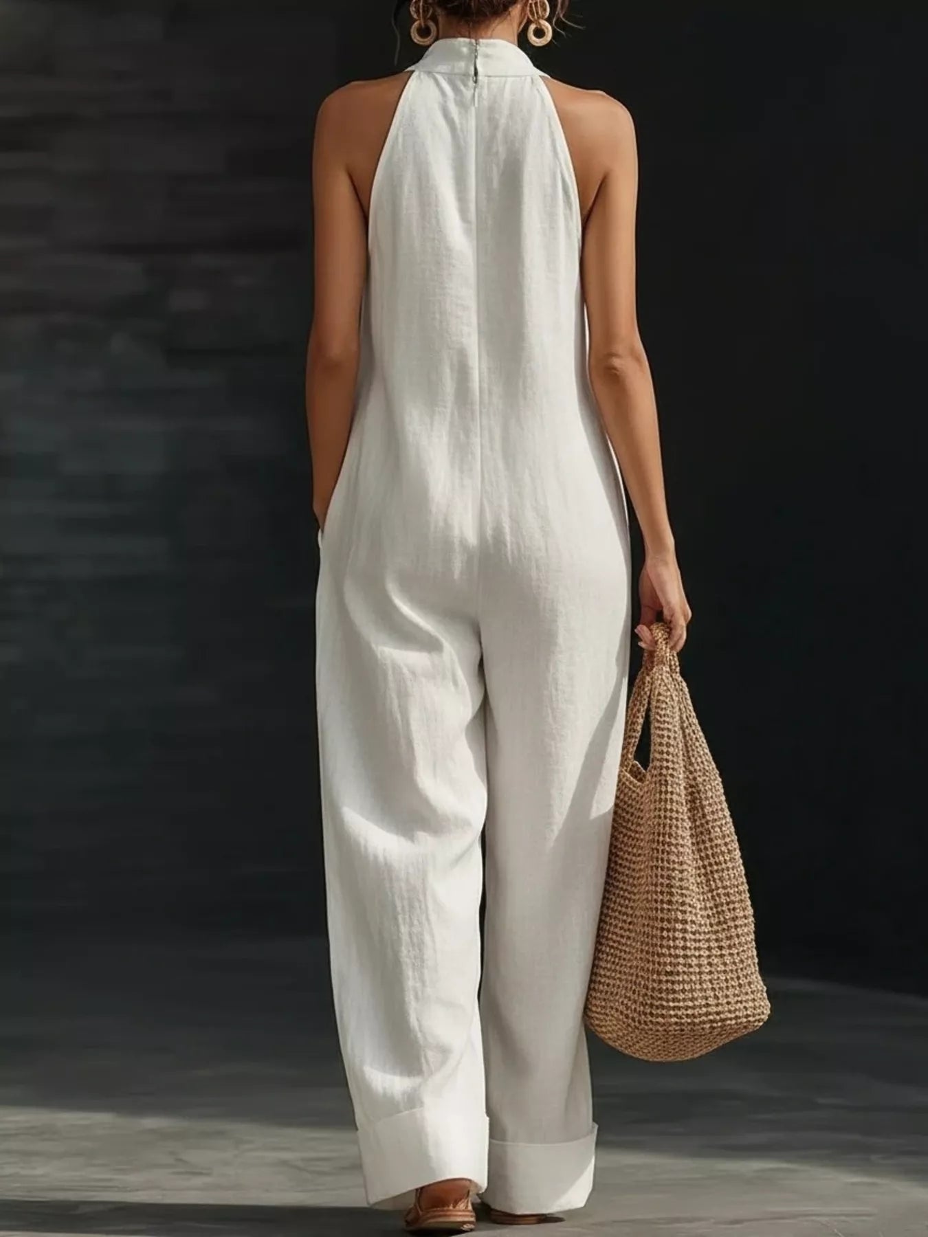 Halter Neck Wide-Leg Jumpsuit