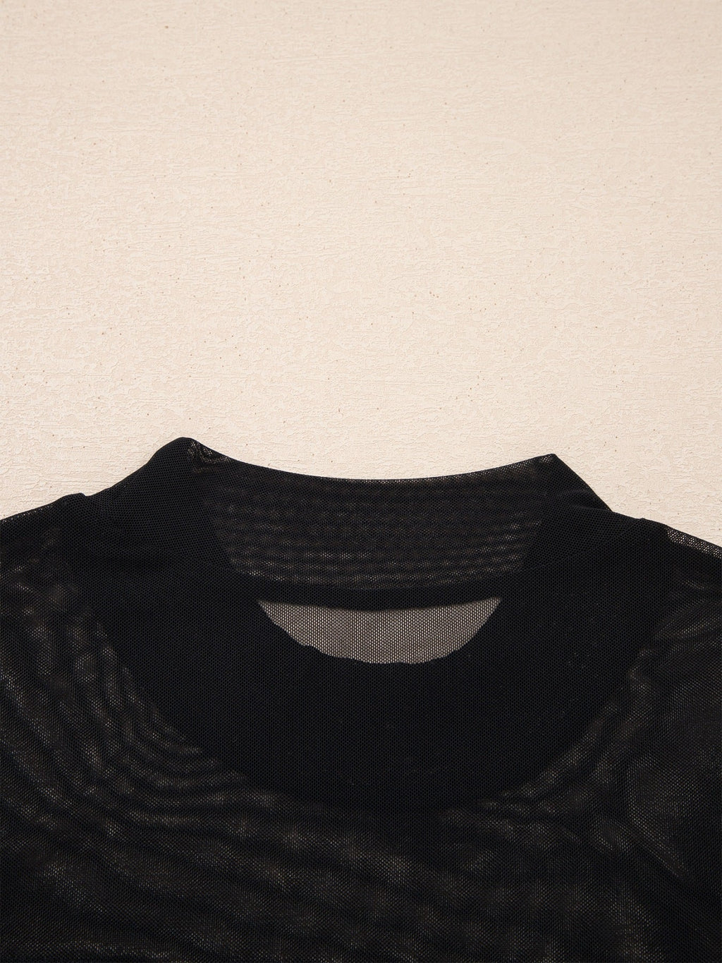 Sheer Mesh Patchwork Cap Sleeve T Shirt