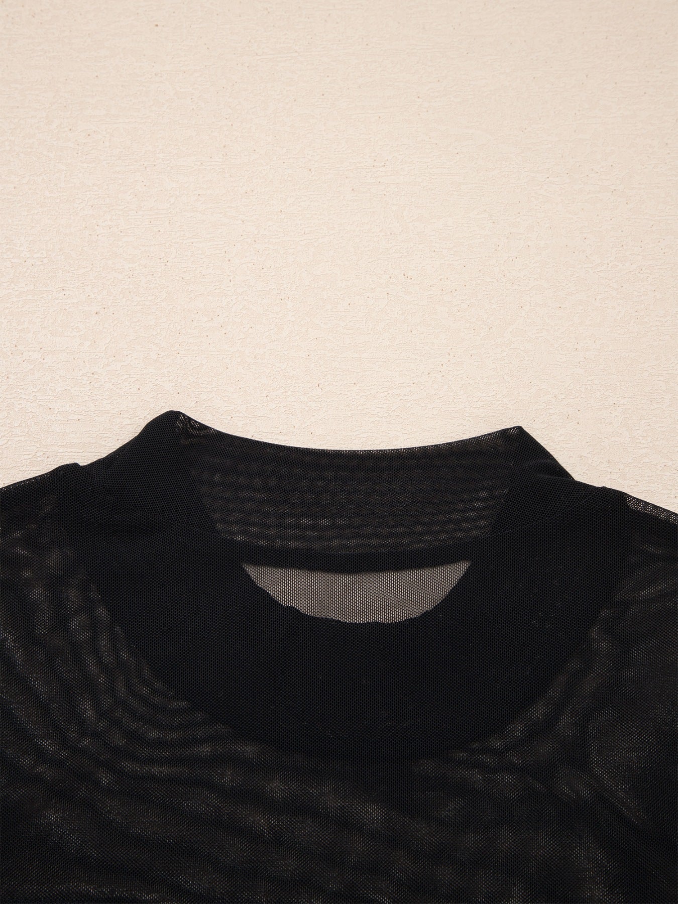 Sheer Mesh Patchwork Cap Sleeve T Shirt