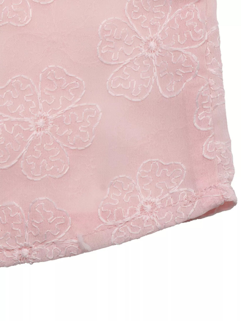 Floral Embroidered Pearl Trim Blouse