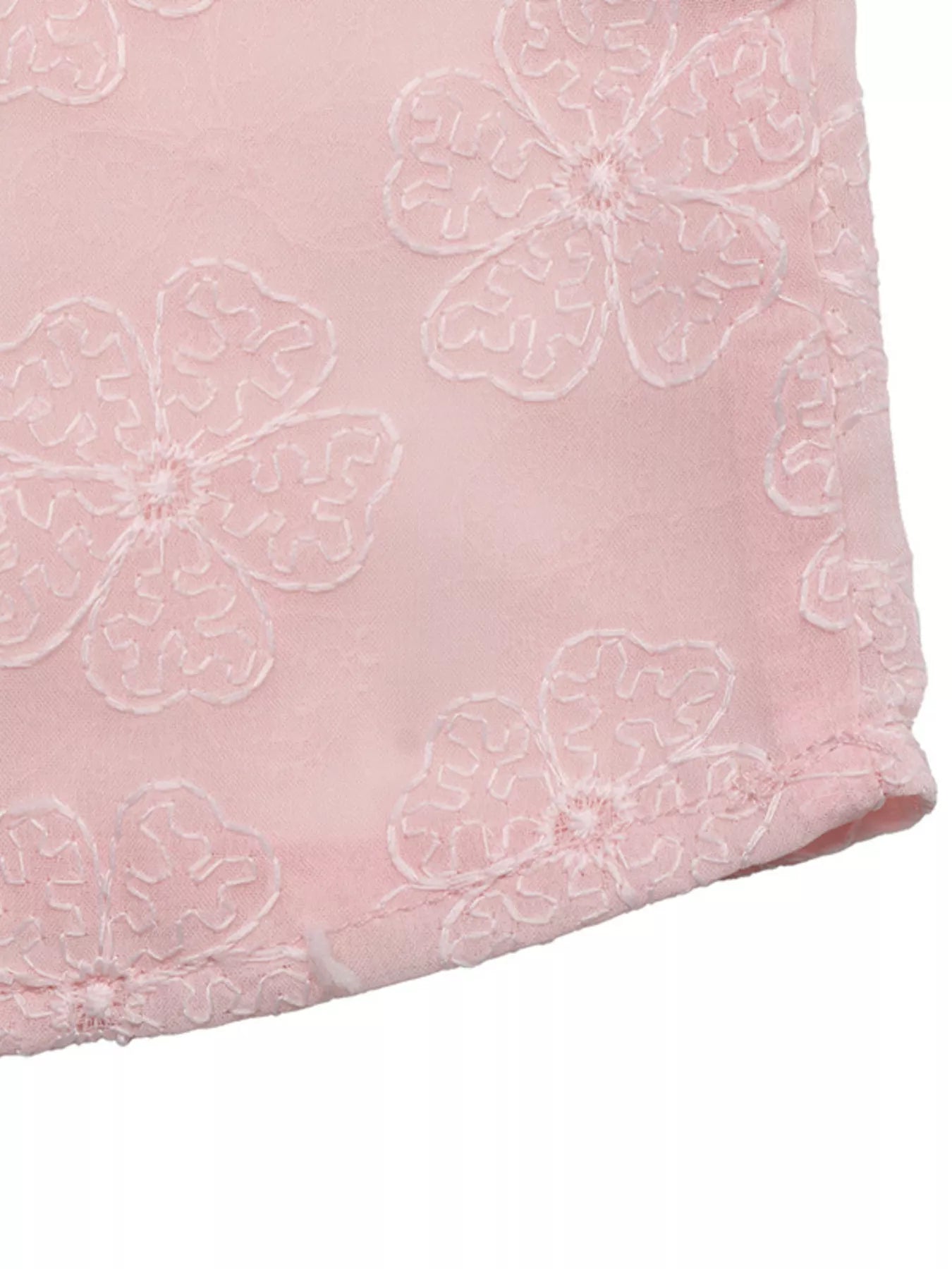 Floral Embroidered Pearl Trim Blouse