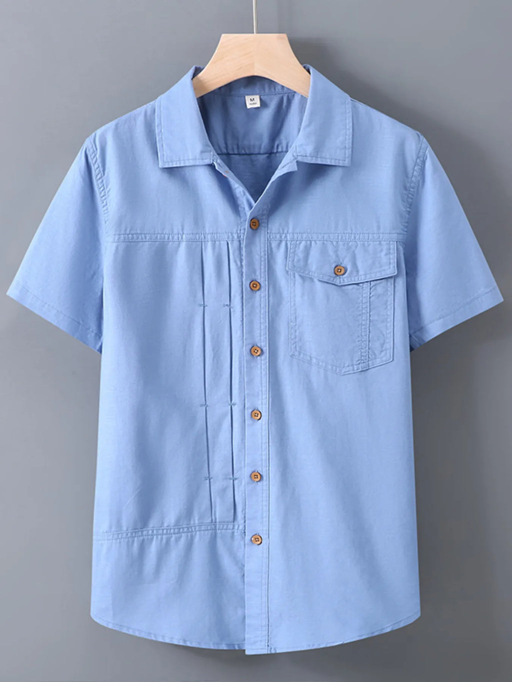 Men's Plus Size Short Sleeve Button-Up Casual Shirt