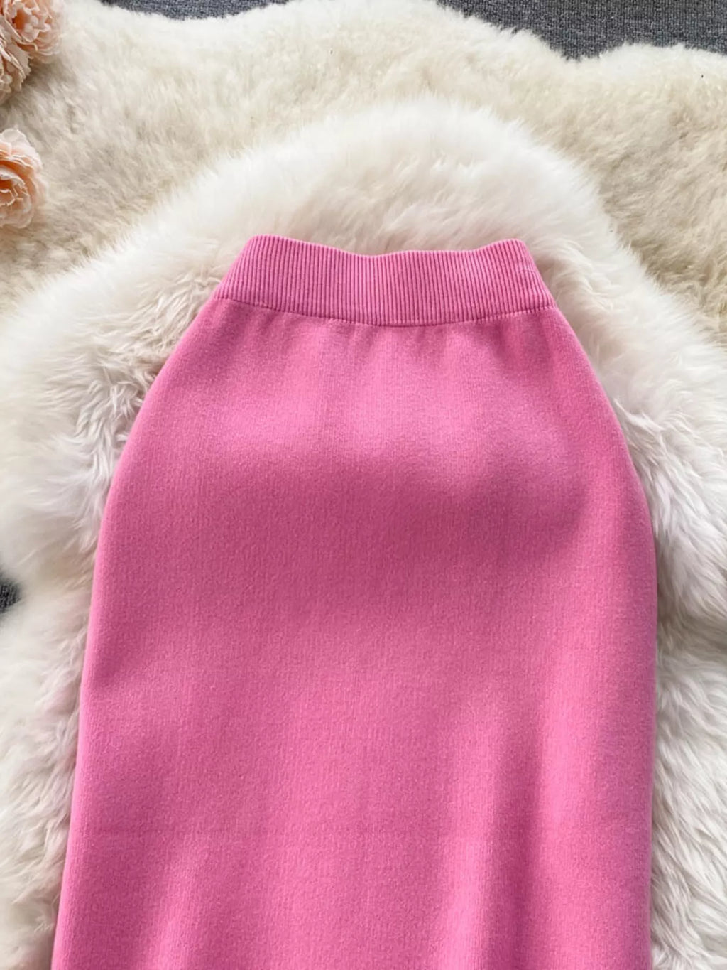 Slit Knit Midi Skirt