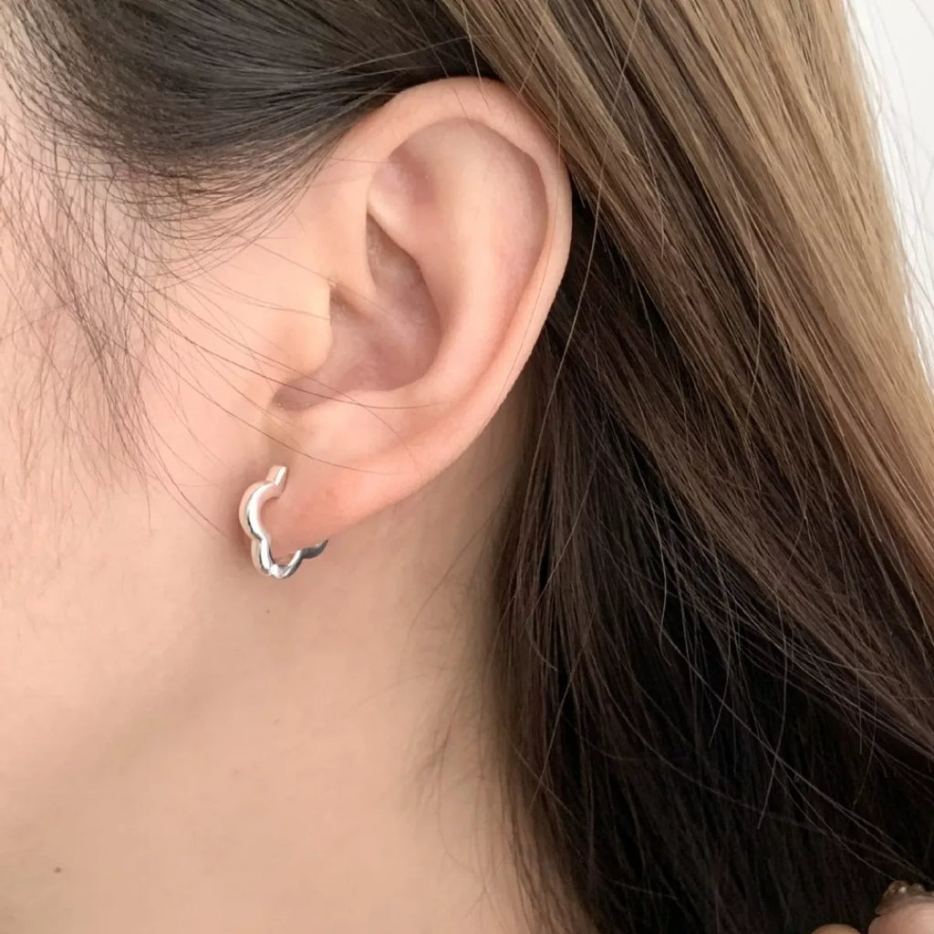925 Sterling Silver Four Leaf Clover Earrings