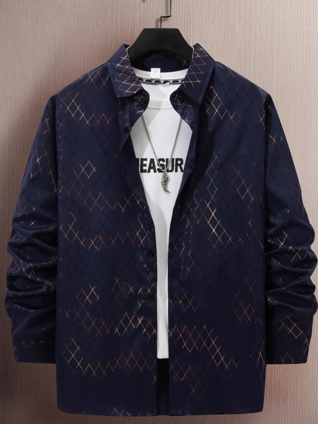Men's Full Size Button Up Long Sleeve Shirt Plus Size
