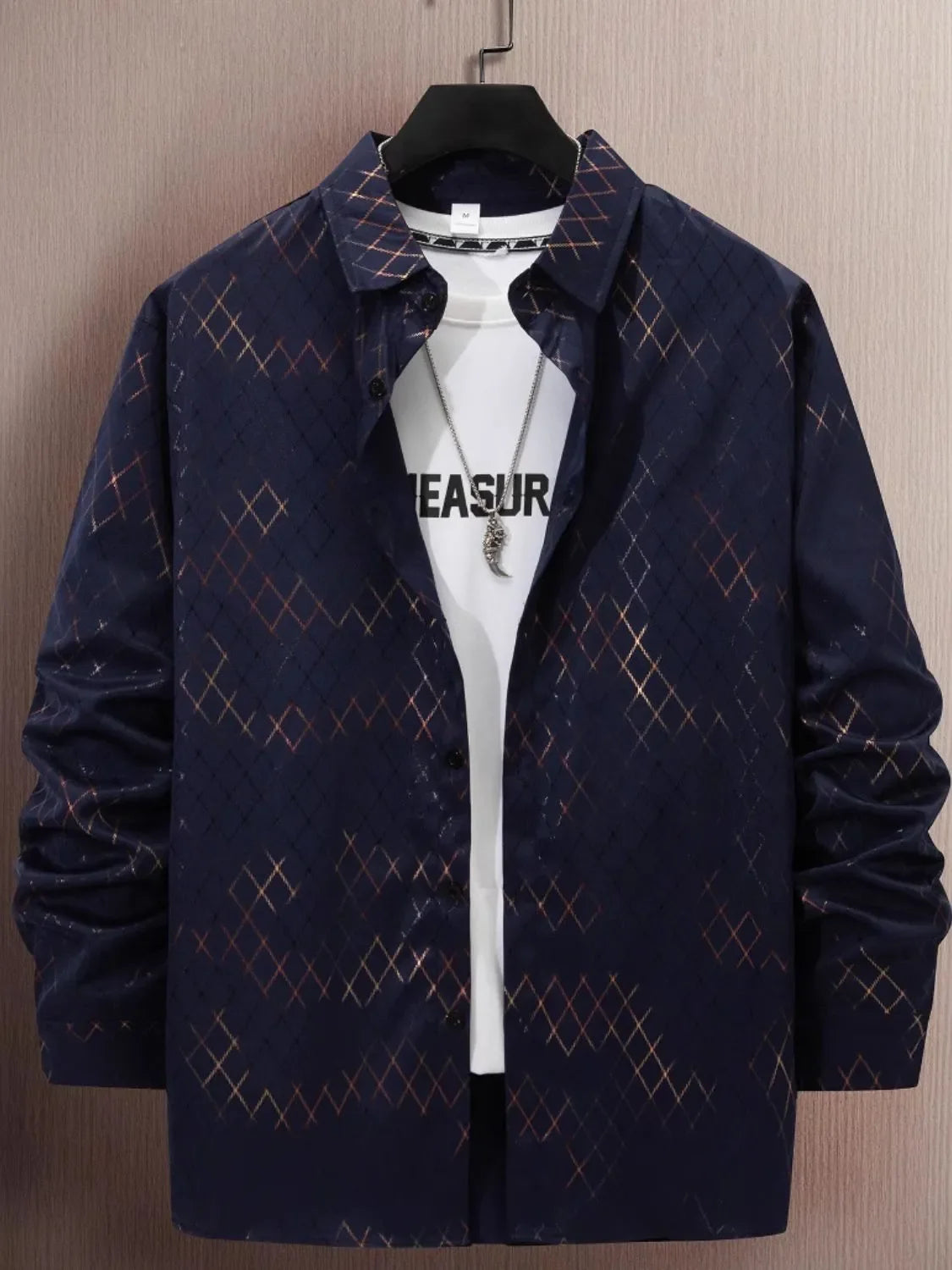 Men's Full Size Button Up Long Sleeve Shirt Plus Size