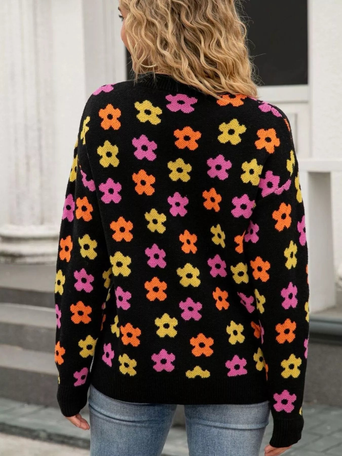 Floral Crew Neck Sweater
