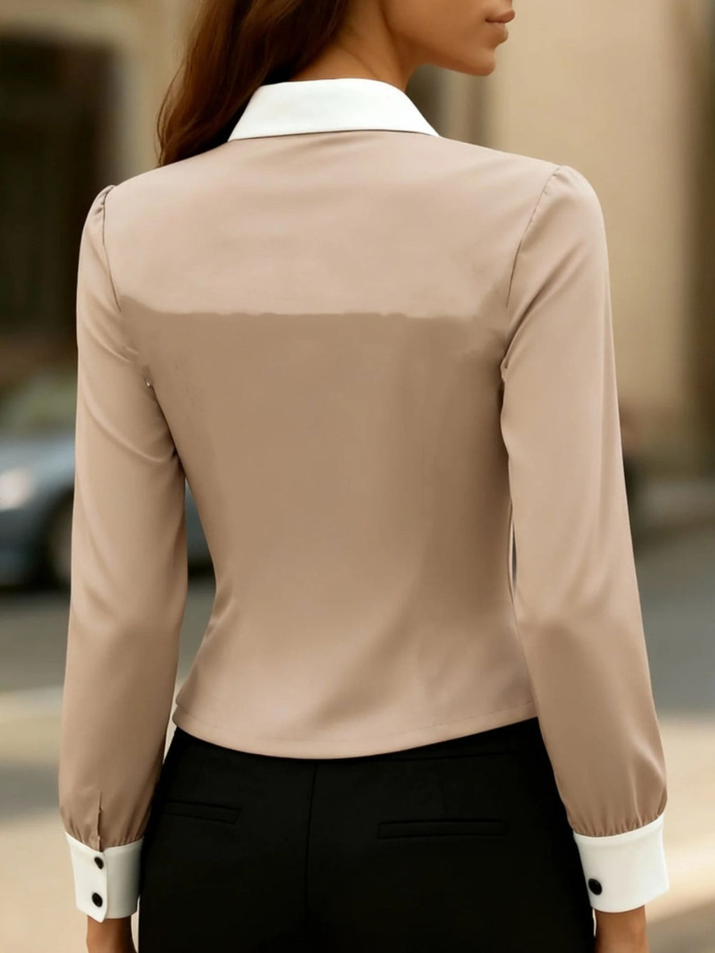 Contrast Button-Down Shirt